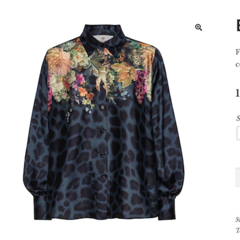 Karmamia $$$ NWT $$$ Elle Shirt  - Navy Leopard Blouse